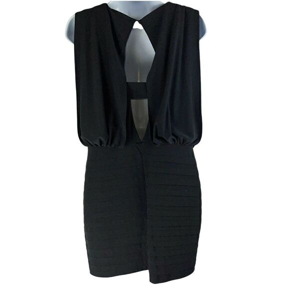 Cache Vtg 90's Beaded Shoulder Cowl Neck Gray Cocktail Dress Stretchy Gorgeous 6 - Picture 4 of 6